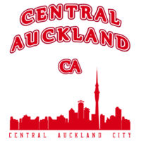 Central Auckland City Skyline maroon Design